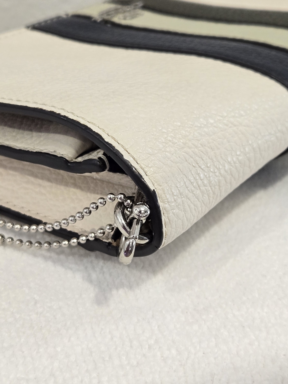 Coach Anna Fold Over Clutch Crossbody with Racing Stripe - Picture 7 of 16